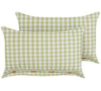 TALYA Set di 2 cuscini Trama a scacchi Verde oliva 40 x 60 cm