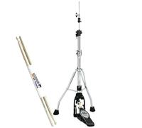 Tama HH905D Hihat Pedal Hihat Macchina Iron Cobra Lever Glide + bacchette Keepdrum 1 paio