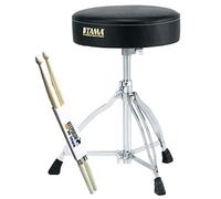 Tama HT-130 Drumocker Drum Throne - Sedile per batteristi, 1 paio di bacchette keepdrum