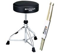 Tama HT-230 HT230 - Sgabello rotondo per batteria, 1 sedia + bacchette keepdrum, 1 paio