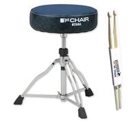 Tama HT430CVNB - Sgabello per batteria, 1 sedia, con bacchette Keepdrum, colore: Blu