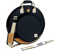 Tama TCB22BK PowerPad Design Cymbal Bag - Borsa per piatti da 22", colore: Nero + bacchette keepdrum