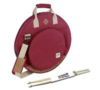 Tama TCB22WR Powerpad Designer - Borsa per piatti da 22", colore: Rosso vino + bacchette keepdrum
