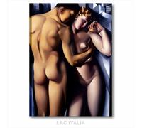 Tamara de Lempicka Adamo ed Eva QUADRO INTELAIAT0 50x70 ARTE STAMPA TELA ARREDO