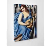 Tamara de Lempicka Donna con Mandolino Stampa su Tela Canvas Effetto Dipinto