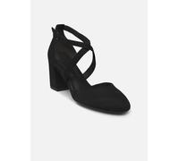 Tamaris Donna Pumps Textil Blockabsatz Vegan, Black, 40 EU