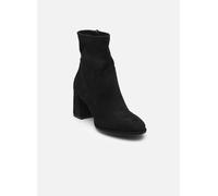 Tamaris Donna Absatzstiefelette Textil Blockabsatz Vegan, Black Suede, 39 EU
