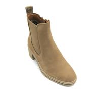 Tamaris 25456 stivaletto pelle-tessuto marrone cammello cerniera tacco T 7cm
