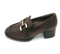 Tamaris 84309 mocassino pelle castagna accessorio metal t. 4cm fondo gomma 3/4