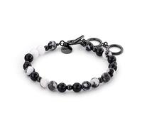 Tamaris Bracciale TJ-0359-B-21 Nero/Bianco, 21, Acciaio inossidabile, Black/White Agate