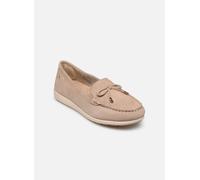 Tamaris Comfort mocassini da donna in pelle con fiocco, Beige (Beige Suede), 42 EU