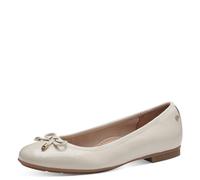Tamaris Comfort Ballerine da donna in pelle con fiocco, Beige (Creme Patent), 37 EU