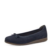 Tamaris Comfort Ballerine da donna in pelle con fiocco, Blu (Navy), 38 EU