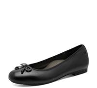 Tamaris Comfort Ballerine da donna in pelle con fiocco, Nero (Black), 44 EU