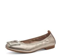 Tamaris Comfort Ballerine da donna in pelle con punta arrotondata, Oro (Lt Gold), 40 EU