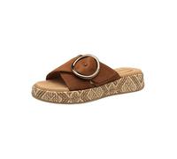 Tamaris Comfort Damen Pantolette Leder Wide Fit, Sandali con Zeppa Donna, Cognac, 37 EU