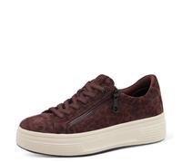 Tamaris Comfort Damen Plateau Sneaker mit Reißverschluss Low Top, Scarpe da Ginnastica Donna, Dk Red Leopard, 38 EU
