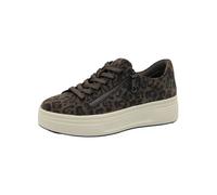 Tamaris Comfort Damen Plateau Sneaker mit Reißverschluss Low Top, Scarpe da Ginnastica Donna, Mocca Leopard, 36 EU