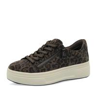 Tamaris Comfort Damen Plateau Sneaker mit Reißverschluss Low Top, Scarpe da Ginnastica Donna, Mocca Leopard, 40 EU