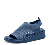 Tamaris Comfort Damen Sandalen mit Absatz Elastisch Vegan, Sandali con Zeppa Donna, Azzurro, 41 EU