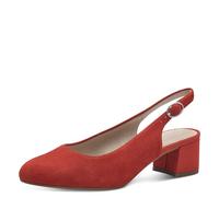 Tamaris Comfort Damen Slingpumps aus Leder Elegant, Scarpe Basse Donna, Rosso Suede, 39 EU