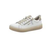 Tamaris Comfort Damen Sneaker Flach mit Reißverschluss Freizeit, Scarpe da Ginnastica Donna, Bianco e Beige, 36 EU