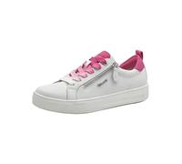 Tamaris Comfort Damen Sneaker Flach mit Reißverschluss Freizeit, Scarpe da Ginnastica Donna, Bianco Fuxia, 41 EU
