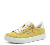 Tamaris Comfort Damen Sneaker Flach mit Reißverschluss Freizeit, Scarpe da Ginnastica Donna, Nubuck Giallo, 37 EU