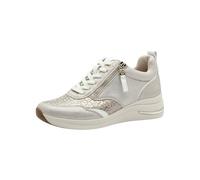 Tamaris Comfort Damen Sneaker Flach Schnürsenkeln mit Reißverschluss, Scarpe da Ginnastica Donna, Beige Glamour, 40 EU