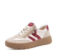 Tamaris Comfort Damen Sneaker Low, Scarpe da Ginnastica Donna, Beige e Rosso, 38 EU
