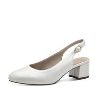 Tamaris Comfort décolleté slingback da donna in pelle eleganti, Bianco (Pearlized), 38 EU