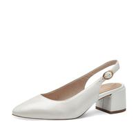Tamaris Comfort décolleté slingback da donna in pelle eleganti, Bianco (Pearlized), 40 EU