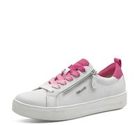 Tamaris Comfort Donna Piatta con Chiusura Lampo, per Il Tempo Libero, Bianco/Fucsia, 37 EU, Bianco Fucsia, 37 EU