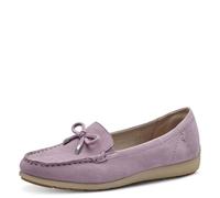 Tamaris Comfort mocassini da donna in pelle con fiocco, Lilla (Lilac Suede), 37 EU