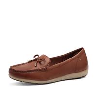 Tamaris Comfort mocassini da donna in pelle con fiocco, Marrone (Cognac Nappa), 37 EU
