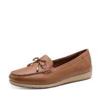 Tamaris Comfort mocassini da donna in pelle con fiocco, Marrone (Cognac Nappa), 40 EU