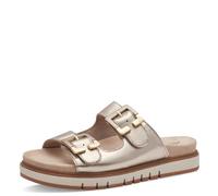 Tamaris Comfort Pantolette da donna in pelle con fibbie, Oro (Lt Gold), 38 EU
