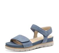 Tamaris Comfort sandali da donna bassi in pelle con chiusura a strappo, Blu (Denim Nubuc), 38 EU