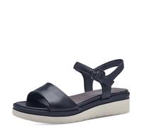 Tamaris Comfort sandali da donna bassi in pelle con chiusura a strappo, Blu (Navy), 45 EU