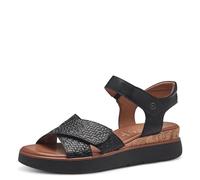 Tamaris Comfort sandali da donna bassi in pelle con chiusura a strappo, Nero (Black), 38 EU