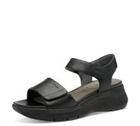 Tamaris Comfort sandali da donna bassi in pelle con chiusura a strappo, Nero (Black Uni), 37 EU