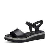 Tamaris Comfort sandali da donna bassi in pelle con chiusura a strappo, Nero (Black Uni), 45 EU