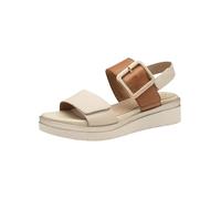 Tamaris Comfort sandali da donna bassi in pelle con fibbia, Multicolore (Ivory Comb), 36 EU