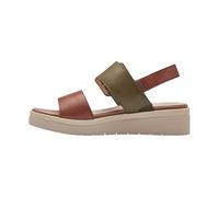 Tamaris Comfort sandali da donna bassi in pelle con fibbia, Verde (Olive Comb), 37 EU