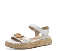 Tamaris Comfort sandali da donna bassi in pelle con plateau, Bianco (White), 41 EU