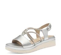 Tamaris Comfort sandali da donna bassi in pelle eleganti, Argento (Silver), 36 EU