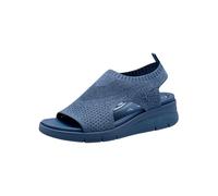 Tamaris Comfort sandali da donna con tacco elastici vegani, Blu (Denim), 39 EU