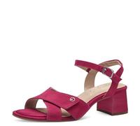 Tamaris Comfort sandali da donna in pelle con tacco e cinturino regolabile, Lilla (Fuxia Suede), 38 EU