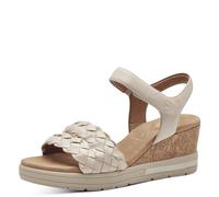 Tamaris Comfort sandali da donna in pelle con zeppa comodi, Beige (Ivory Nappa), 38 EU