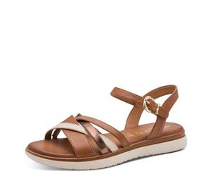 Tamaris Comfort Sandali piatti da donna, Cognac Comb, 42 EU